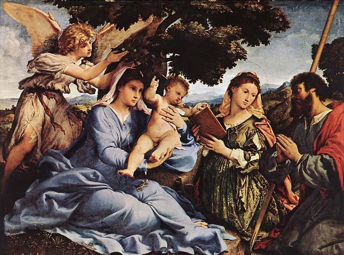 Lorenzo Lotto Madonna and Child with Saints and an Angel oil painting picture